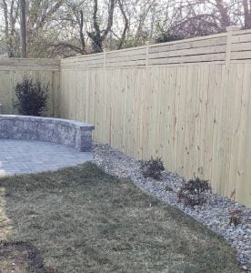 new hardscapes, pavers & wood fence