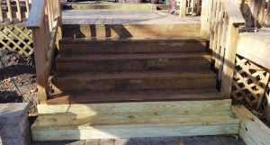 new wood steps & railings
