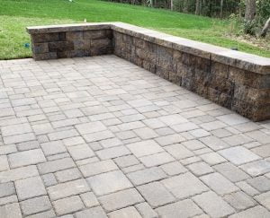 stone paver patio & retainng wall
